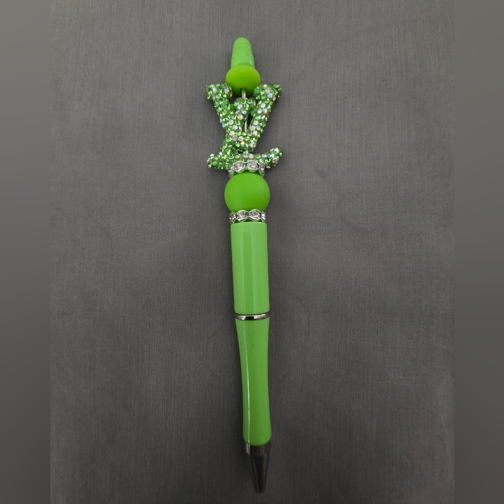 Designer Inspired Green Beaded Pen